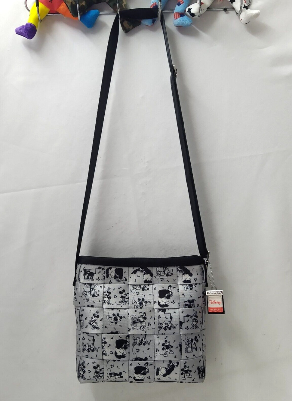 Harveys Disney Parks Steamboat Willie Gray Seatbelt Crossbody Bag - Made in USA